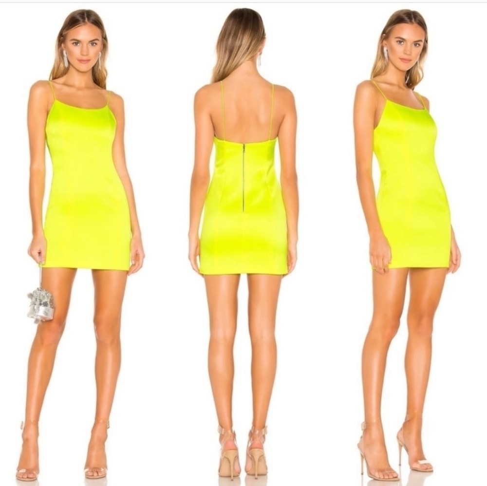 Alice + Olivia Neon Yellow Mini Dress - Picture 3 of 14